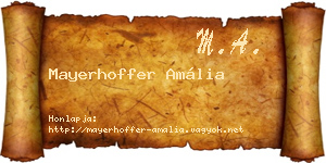 Mayerhoffer Amália névjegykártya